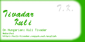 tivadar kuli business card